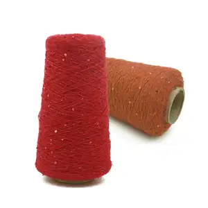 帽子セーターのかぎ針編みと織りのためのアクリルブレンドスパンコールスレッドゴールドニットメタリック糸ファンシー糸