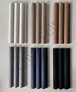 Dekoratif yumuşak deri süet yüzey akustik paneller ses geçirmez yarı dairesel ahşap Slat akustik duvar panelleri daire için - Product Image 5