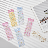 Autocollants personnalisables Kawaii en PVC à motif floral, résistants à l'eau, imprimés au laser, pour cadeaux et loisirs créatifs
