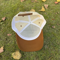 Casquette de baseball personnalisée avec logo brodé coloré, bicolore, 5 panneaux, visière incurvée réglable, casquette de camionneur