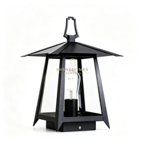 Lampe pilier vintage en fer galvanisé étanche IP65 AC pour extérieur, avec verre transparent, pour villa, cour, jardin, allée, terrasse