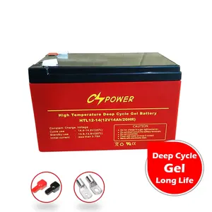 CSPower 12V 14Ah Batterie GEL haute température-système d'urgence, UPS, éclairage Usine chinoise VS: RITAR HTL12-14 ZYL