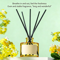 Diffuseur d'ambiance premium en verre de 50 ml, parfum longue durée avec bâtonnets en rotin, idéal pour la chambre à coucher