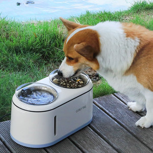 Distributeur automatique de nourriture et d'eau pour chat avec grande capacité, doté d'un système d'eau courante. - Product Image 1