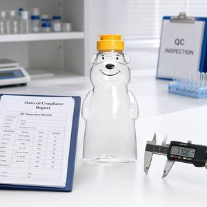 Botella de Miel PET al por Mayor de Fábrica, Envase de Miel con Forma de Oso, Dispensador de Condimentos con Tapa Abatible, Botella Exprimible para Miel - Product Image 5