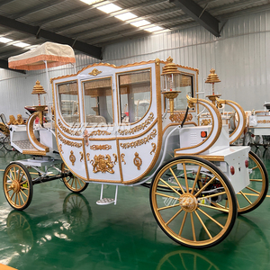 รถม้าไฟฟ้า ZOWN รุ่น Royal Carriage สีขาวทอง ดีไซน์หรูหรา ล้อแข็งแรง สำหรับงานแต่งงาน สวนสาธารณะ และทัวร์ในเมือง - Product Image 1