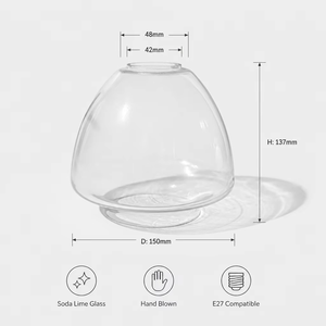 Paralume in Vetro Soffiato a Mano Resistente alle Alte Temperature, Fornitura Diretta dalla Fabbrica Cinese per Assemblaggio <span class=keywords><strong>Lampade</strong></span> - Product Image 3