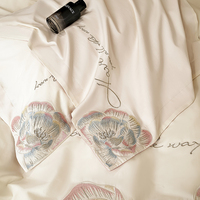 Luxueux élégant moderne pur coton brodé écologique 4 pièces ensemble de literie imprimé housse de couette taies d'oreiller draps