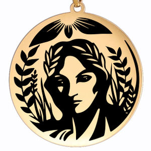 Collier pendentif Déméter, déesse de la récolte, des céréales et de la fertilité, mythologie grecque antique, bijoux en acier inoxydable plaqué or - Product Image 4