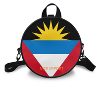 Tas Bahu Bendera Martinique untuk Wanita Tas Tangan Bulat PU dengan Ritsleting untuk Penggunaan Sehari-hari Dompet Ponsel Tas Selempang Wanita Trendi