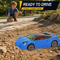 Voiture de course télécommandée abordable avec éclairage 3D, corps en plastique durable et système radio 27 MHz – Idéale comme cadeau de Noël