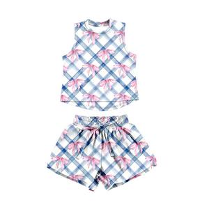 Précommande : Ensemble d'été pour bébés filles – T-shirt sans manches à motifs colorés et short élastique papillon – Tenue de sport et <span class=keywords><strong>cadeau</strong></span> - Product Image 3