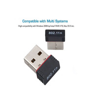 Adaptador WiFi USB Inalámbrico, Mini Tarjeta de Red para PC, Antena WiFi de 150 Mbps, Adaptador Dongle LAN, Receptor Ethernet, Wi-Fi