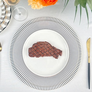 Service de vaisselle en porcelaine fine (Bone China) à motifs géométriques modernes pour assiettes de dîner - Product Image 6