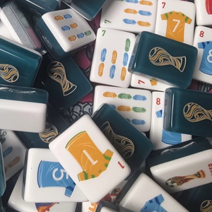 Goldenloong Nouveau Mahjong américain de luxe sur mesure, 160 tuiles en acrylique gravées, thème <span class=keywords><strong>Coupe</strong></span> <span class=keywords><strong>du</strong></span> <span class=keywords><strong>Monde</strong></span> de Football 2026, coloré - Product Image 2