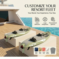 Fabricant de planches de surf à moteur vertes de luxe, haute vitesse, batterie 72V 12KW, équipement de sport nautique pour le surf en mer