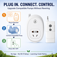 Prise de télécommande RF longue portée pour pompes à eau compatibles, AC 220V, accessoire d'irrigation de jardin