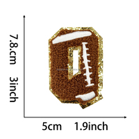 Lot de patchs brodés en chenille de haute qualité, thermocollants, lettres de football, bordure pailletée, pour uniformes d'équipe, chapeaux et vêtements personnalisés