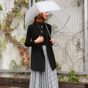 Dubaï islamique de haute qualité col cranté manches longues double boutonnage noir <span class=keywords><strong>Blaze</strong></span> vestes pour femmes musulmanes - Product Image 1