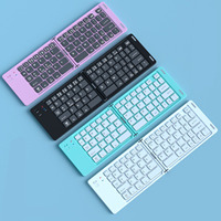 Keyboard Nirkabel Lipat Ultra Tipis Baru yang Dapat Diisi Ulang untuk Ponsel, Tablet & Laptop, Multi-perangkat