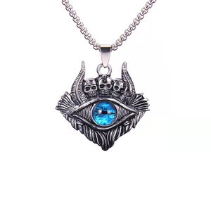 Collana con Ciondolo Teschio Popolare in Europa e America, Ornamenti con Occhio Turco Portafortuna - Product Image 1