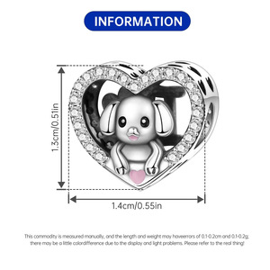 White copper "I <b>Love</b> Cute Pets" beads, unique, creative, versatile DIY <b>bracelet</b>, jewelry, accessory pendant - Product Image 3