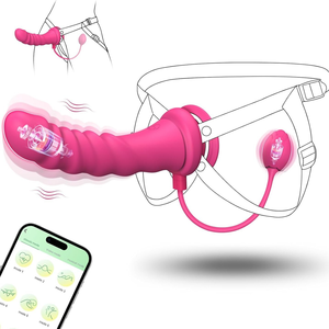 APP-gesteuerter Umschnall-Vibrator <span class=keywords><strong>Dildo</strong></span> für Frauen Lesbischer G-Punkt-Stimulator Klitoris-Masturbator Vibrierender Analplug Analsex-Spielzeug - Product Image 1