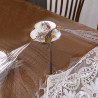 Nappe transparente en PVC, imperméable, résistante à l'huile, effet verre souple, résistante à la chaleur, facile à nettoyer, pour la maison