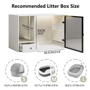 Mueble para Gatos con Puerta de Vidrio e Iluminación - Mueble para Mascotas, Vitrina, Mueble de Exhibición y Mesa Auxiliar - Product Image 4