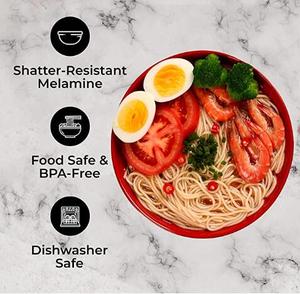 Ensemble de vaisselle en mélamine écologique bols à ramen cuillères supports de baguettes polies <span class=keywords><strong>bol</strong></span> coréen thaï miso Udon Pho boîtes emballées - Product Image 3