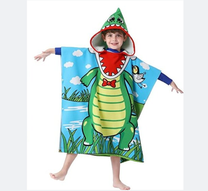 Serviette de bain poncho pour enfants, motif dessin animé mignon, 100% coton, impression de logo personnalisée, été - Product Image 5
