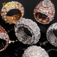 Bagues Statement en Moissanite Argent 925, Bijoux pour Hommes, Sertis de Pierres, Style Cocktail Halo, avec Tailles Baguette, Émeraude et Marquise