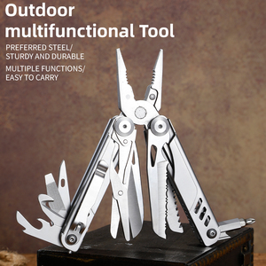 Outil multifonctionnel de survie en plein air 14 en 1, en acier inoxydable, avec tournevis, couteau dentelé, ouvre-bouteille - Product Image 1