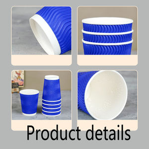 Gelas Ripple Wall dengan Tutup dan Sedotan, Gelas Kertas Kopi dengan Insulasi Panas - Product Image 5