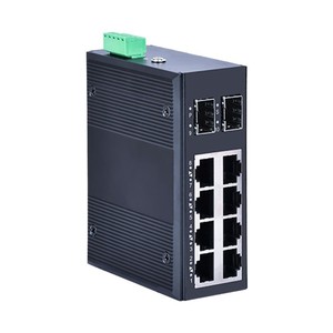 Industrial DIN Rail Ethernet <b>Switch</b> Unmanaged Managed 8 Port 2 SFP Fiber Rugged Aluminum Wide Temperature IP65 OEM Automation - Product Image 2