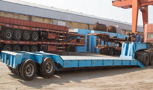 Semi-remorque à 4 essieux Conteneur de transport à plat Remorque mécanique Échelle lourde plate-forme plate-forme basse - Product Image 4