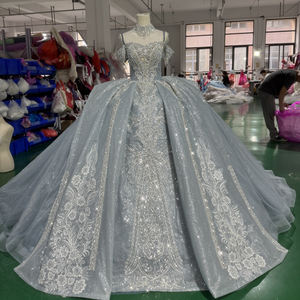 Jancybed xs173 נצנצים את הכתף כחול מרוצף ערב מסיבה נשים שמלות - Product Image 1