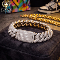 Bracelet cubain Moissanite Iced Out en argent sterling S925 pour homme, style Hip Hop, vente en gros, personnalisable