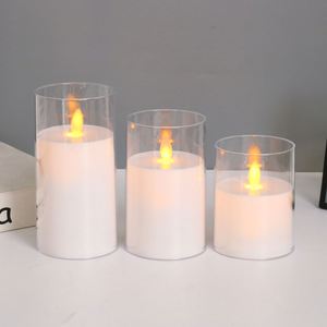 Bougie pilier LED à piles, blanc chaud, avec logo personnalisé, flamme 3D, 5,5 cm, pour mariage, anniversaire, centre de table, décoration de fête - Product Image 4