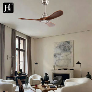 Ventilador de techo moderno de madera con aspas de madera integradas de estilo europeo para decoración de hoteles, sin luz - Product Image 6