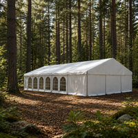 Tente de réception extérieure pour mariage, en tissu PVC blanc, structure en alliage d'aluminium, imperméable, modulaire quatre saisons, ouverture rapide
