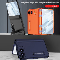 Coque de téléphone avec béquille pour Apple iPhone Duo, pour iPhone Ultra, avec protection de charnière, film en verre trempé et coque de protection en verre