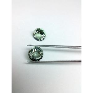 พลอยอะเมทิสต์สีเขียวสังเคราะห์ทรงกลมเว้าขนาด 10*10 มม. ผ่านกระบวนการอบความร้อน มีการเปลี่ยนสี - Product Image 4