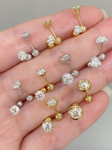 Xinfly Fine Jewelry 18k Gold 0.30ct-0.60ct Natural Diamond Stud Earrings <b>Screw</b> Back Wholesale Fine Jewelry Earrings - Product Image 1