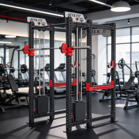 Rack de squat robuste à six poteaux avec machine à câbles intégrée – Équipement de fitness pour la musculation