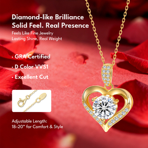 Collar con Colgante de Corazón de Moissanita de 2-3 Quilates, Cadena de Plata de Ley <span class=keywords><strong>925</strong></span>, Regalos de Joyería para Aniversario o Cumpleaños, Collar con Dije de Amor VVS para Mujer - Product Image 2