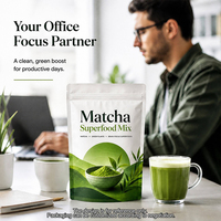 Mélange de superaliments Matcha |   Matcha + Légumes verts + Superaliments pour la santé cérébrale |   Mélange Concentré pour l'Étude et le Bureau |   Compatible avec les smoothies