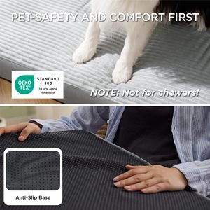 Lits pour chiens en velours, grande taille - Lits orthopédiques pour animaux <span class=keywords><strong>de</strong></span> compagnie avec housse amovible lavable en machine, matelas en mousse alvéolée pour chiots - Product Image 5