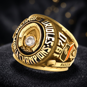 Championship <b>Ring</b> in <b>Silver</b> Stainless Steel with Custom Design and Natural Stone Resizable Men's - Product Image 3