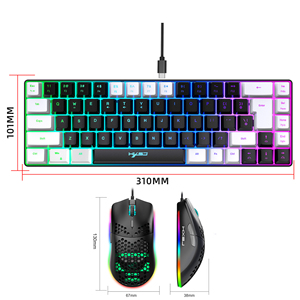 HXSJ leggero a nido d'ape cablato RGB retroilluminato tastiera tastiera USB USB <span class=keywords><strong>Set</strong></span> di gioco di buona qualità per Laptop - Product Image 6